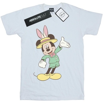 Abbigliamento Bambina T-shirts a maniche lunghe Disney Mickey Mouse Easter Bunny Bianco