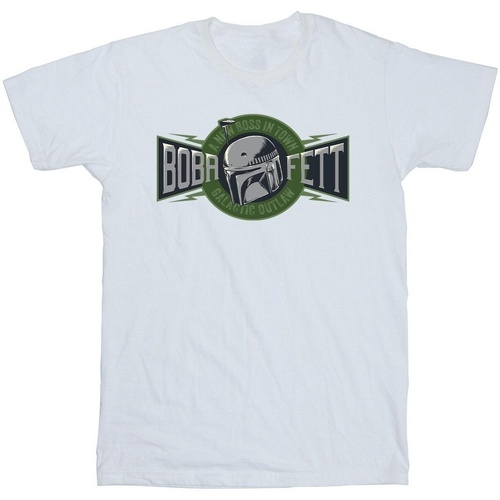 Abbigliamento Bambino T-shirt & Polo Star Wars: The Book Of Boba Fett New Outlaw Boss Bianco