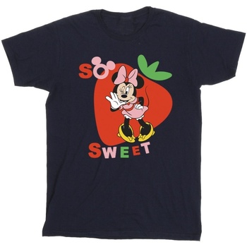 Abbigliamento Bambina T-shirts a maniche lunghe Disney Minnie Mouse So Sweet Strawberry Blu