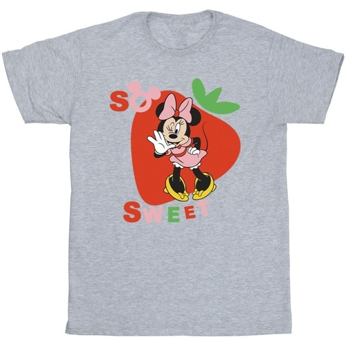 Abbigliamento Bambina T-shirts a maniche lunghe Disney Minnie Mouse So Sweet Strawberry Grigio