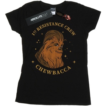 Abbigliamento Donna T-shirts a maniche lunghe Star Wars: The Rise Of Skywalker Star Wars The Rise Of Skywalker Chewbacca First Resistance Crew Nero