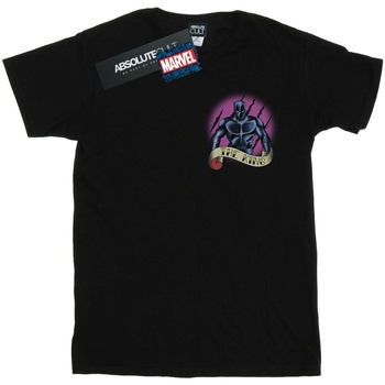 Abbigliamento Bambina T-shirts a maniche lunghe Marvel Black Panther Tattoo Breast Print Nero