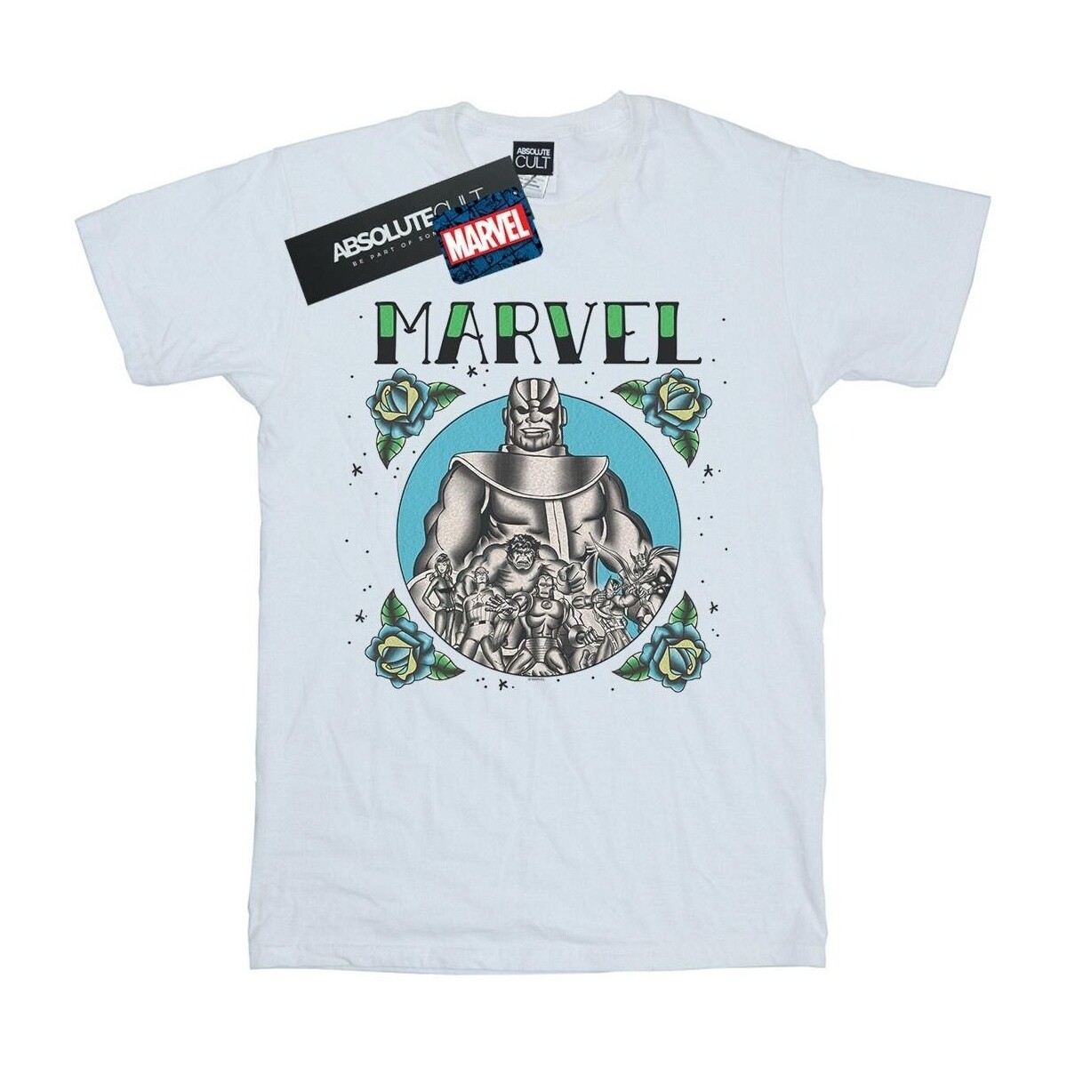 Abbigliamento Bambina T-shirts a maniche lunghe Marvel Avengers Group Tattoo Bianco