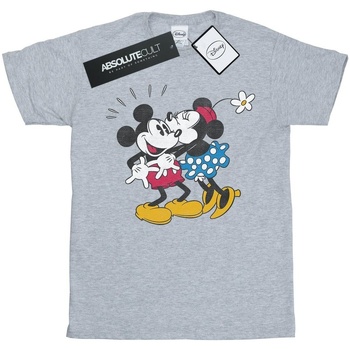 Abbigliamento Uomo T-shirts a maniche lunghe Disney Mickey Mouse Mickey And Minnie Kiss Grigio