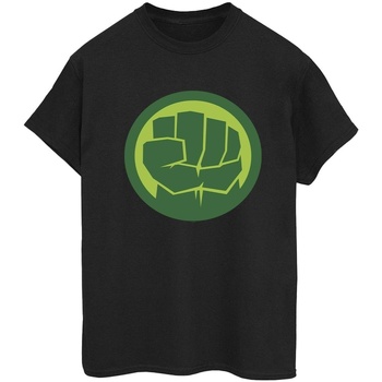Abbigliamento Donna T-shirts a maniche lunghe Marvel Hulk Chest Logo Nero