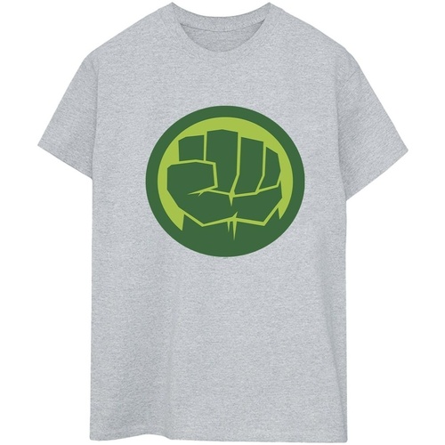 Abbigliamento Donna T-shirts a maniche lunghe Marvel Hulk Chest Logo Grigio