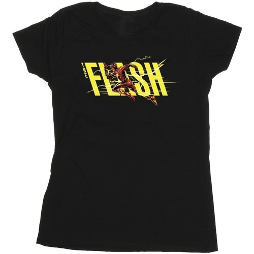Abbigliamento Donna T-shirts a maniche lunghe Dc Comics The Flash Lightning Dash Nero