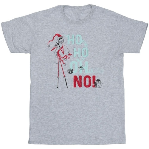 Abbigliamento Bambina T-shirts a maniche lunghe Disney The Nightmare Before Christmas Ho Ho No Grigio