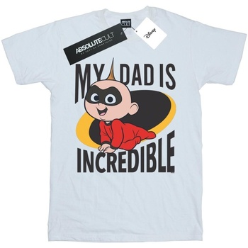 Abbigliamento Bambina T-shirts a maniche lunghe Disney The Incredibles My Dad Mr Incredible Bianco