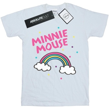 Abbigliamento Uomo T-shirts a maniche lunghe Disney Minnie Mouse Rainbow Dots Bianco