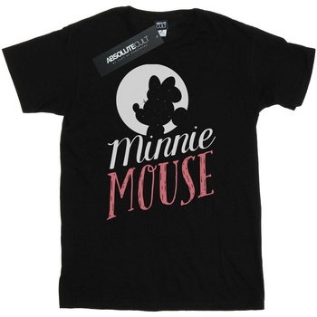 Abbigliamento Uomo T-shirts a maniche lunghe Disney Minnie Mouse Moon Silhouette Nero