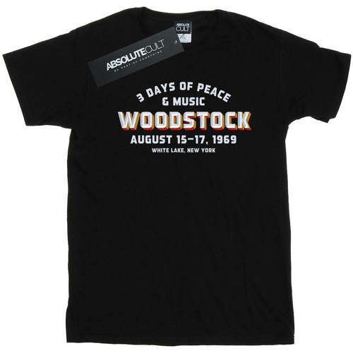 Abbigliamento Donna T-shirts a maniche lunghe Woodstock Varsity 1969 Nero