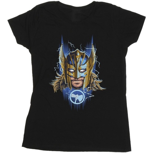 Abbigliamento Donna T-shirts a maniche lunghe Marvel Thor Love And Thunder Mask Nero