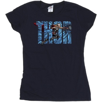 Abbigliamento Donna T-shirts a maniche lunghe Marvel Thor Love And Thunder Smash Blu