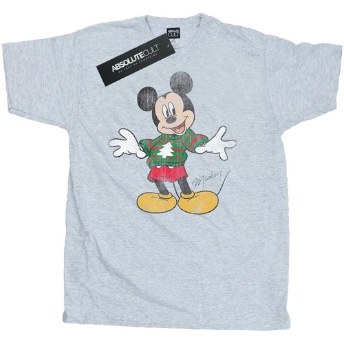 Abbigliamento Uomo T-shirts a maniche lunghe Disney Mickey Mouse Christmas Jumper Grigio
