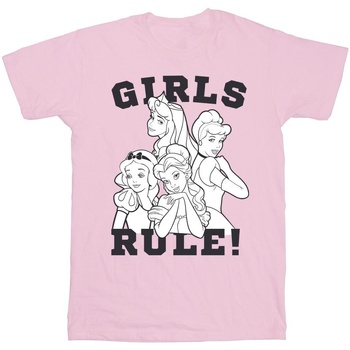 Abbigliamento Bambina T-shirts a maniche lunghe Disney Princesses Girls Rule Rosso