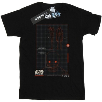 Abbigliamento Bambino T-shirt maniche corte Disney Rogue One K-2SO Schematic Nero