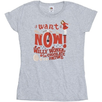 Abbigliamento Donna T-shirts a maniche lunghe Willy Wonka Verruca Salt I Want It Now Grigio