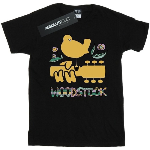 Abbigliamento Bambina T-shirts a maniche lunghe Woodstock Bird Aztec Pattern Nero