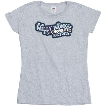 Abbigliamento Donna T-shirts a maniche lunghe Willy Wonka Chocolate Factory Logo Grigio