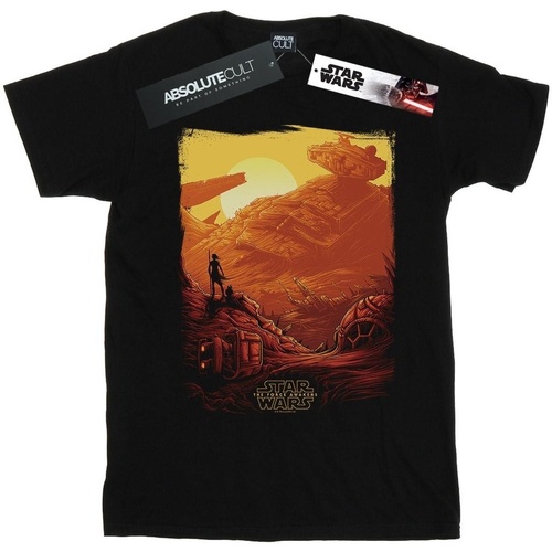 Abbigliamento Bambino T-shirt maniche corte Star Wars: The Force Awakens Rey Art Poster Nero