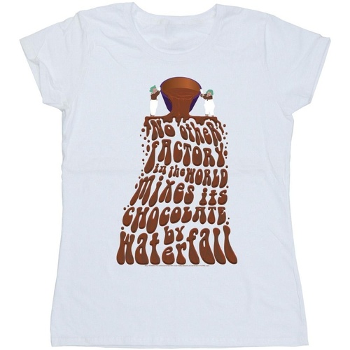 Abbigliamento Donna T-shirts a maniche lunghe Willy Wonka Chocolate Waterfall Bianco