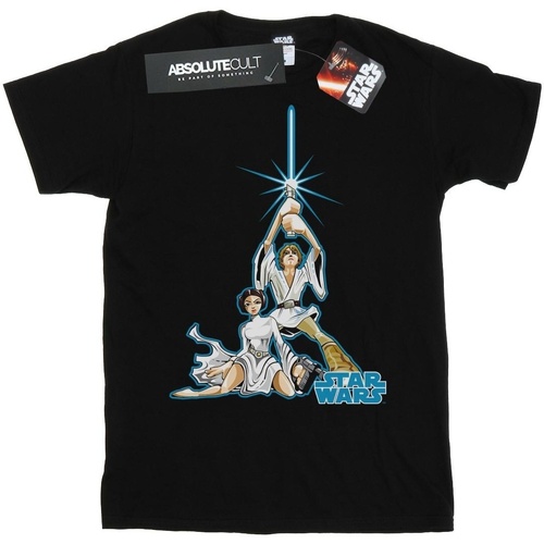 Abbigliamento Bambino T-shirt maniche corte Disney Luke And Leia Character Nero