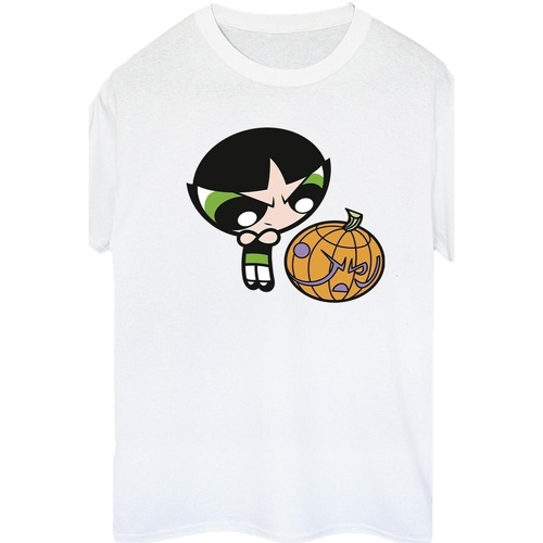 Abbigliamento Donna T-shirts a maniche lunghe The Powerpuff Girls Girls Buttercup Pumpkin Bianco