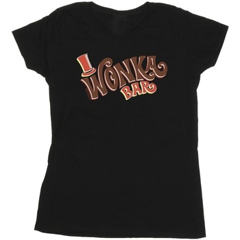 Abbigliamento Donna T-shirts a maniche lunghe Willy Wonka Bar Logo Nero