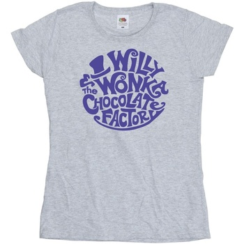 Abbigliamento Donna T-shirts a maniche lunghe Willy Wonka & The Chocolate Fact Typed Logo Grigio