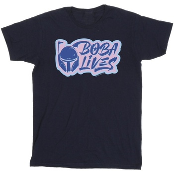 Abbigliamento Bambina T-shirts a maniche lunghe Disney The Book Of Boba Fett Lives Pocket Blu