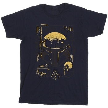 Abbigliamento Bambina T-shirts a maniche lunghe Star Wars: The Book Of Boba Fett Galactic Outlaw Distress Blu