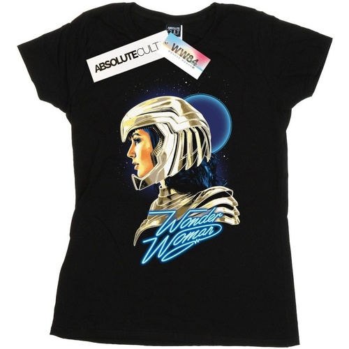 Abbigliamento Donna T-shirts a maniche lunghe Dc Comics Wonder Woman 84 Retro Gold Helmet Nero