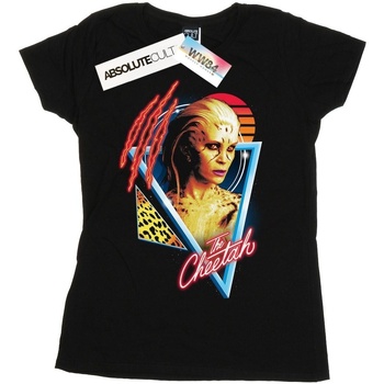 Abbigliamento Donna T-shirts a maniche lunghe Dc Comics Wonder Woman 84 Retro Cheetah Design Nero