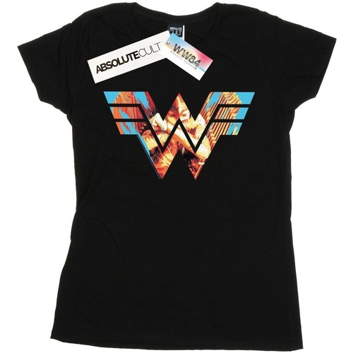 Abbigliamento Donna T-shirts a maniche lunghe Dc Comics Wonder Woman 84 Symbol Crossed Arms Nero