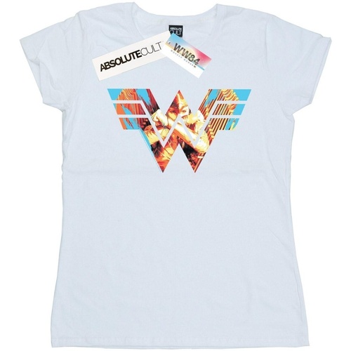 Abbigliamento Donna T-shirts a maniche lunghe Dc Comics Wonder Woman 84 Symbol Crossed Arms Bianco