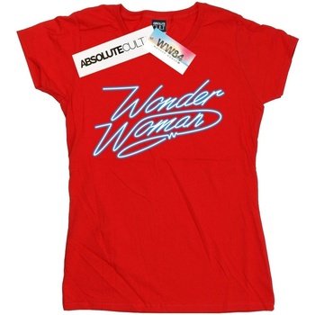 Abbigliamento Donna T-shirts a maniche lunghe Dc Comics Wonder Woman 84 Neon Wonder Woman Rosso