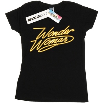 Abbigliamento Donna T-shirts a maniche lunghe Dc Comics Wonder Woman 84 Neon Nero