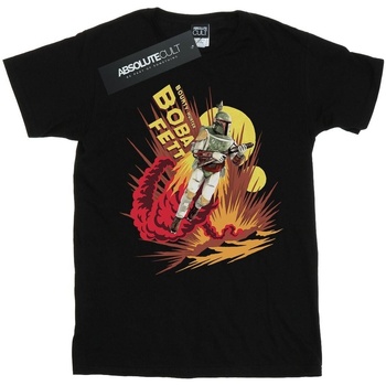 Abbigliamento Bambino T-shirt maniche corte Disney Boba Fett Rocket Powered Nero
