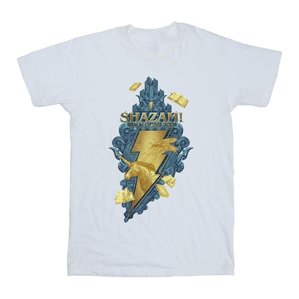 Abbigliamento Bambina T-shirts a maniche lunghe Dc Comics Shazam Fury Of The Gods Golden Animal Bolt Bianco