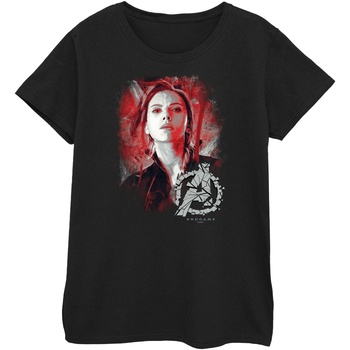 Abbigliamento Donna T-shirts a maniche lunghe Marvel Avengers Endgame Black Widow Brushed Nero