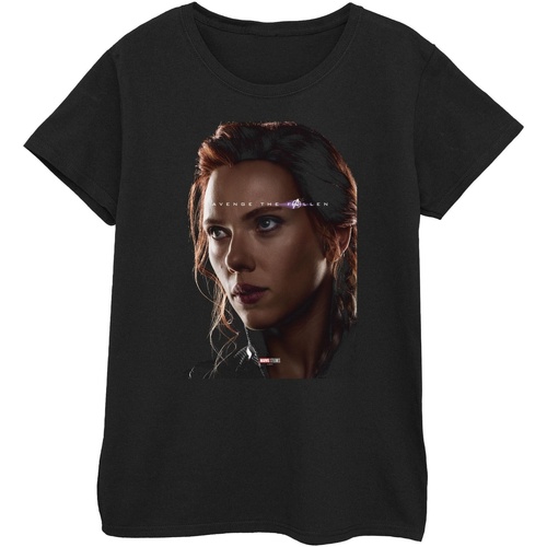 Abbigliamento Donna T-shirts a maniche lunghe Marvel Avengers Endgame Avenge The Fallen Black Widow Nero