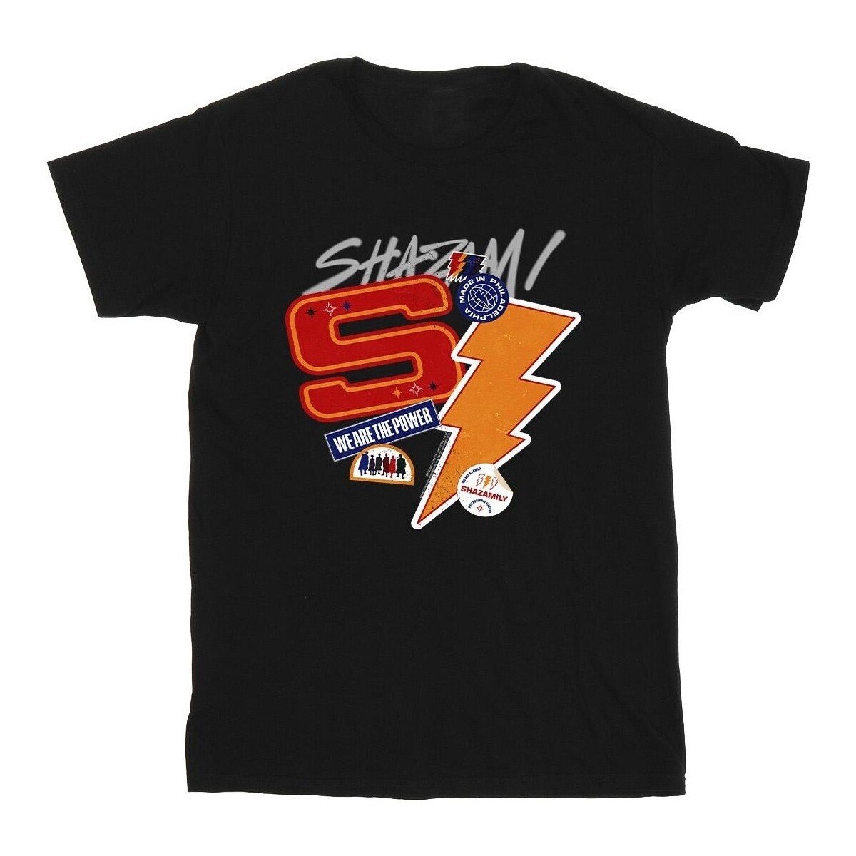 Abbigliamento Bambina T-shirts a maniche lunghe Dc Comics Shazam Fury Of The Gods Sticker Spam Nero