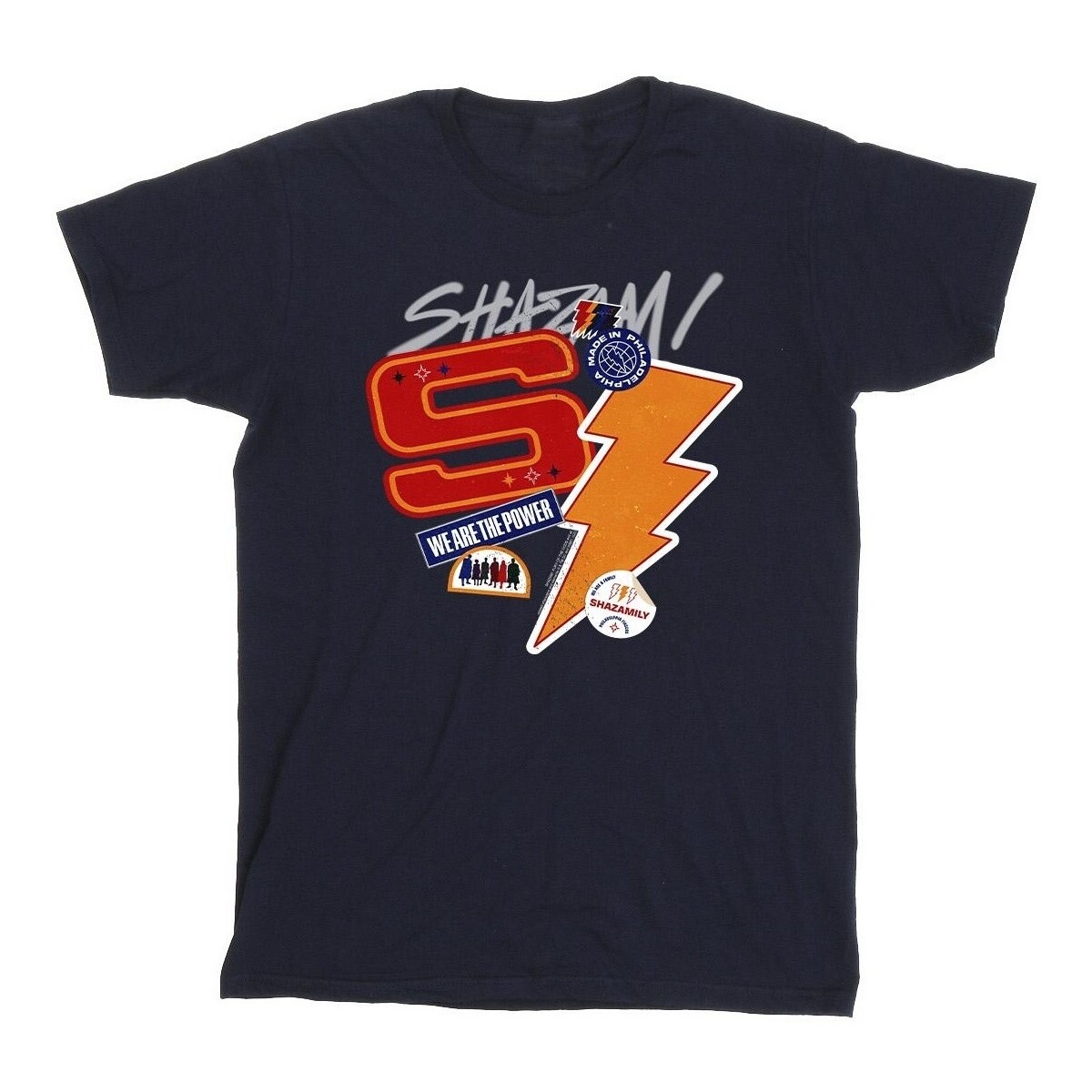 Abbigliamento Bambina T-shirts a maniche lunghe Dc Comics Shazam Fury Of The Gods Sticker Spam Blu