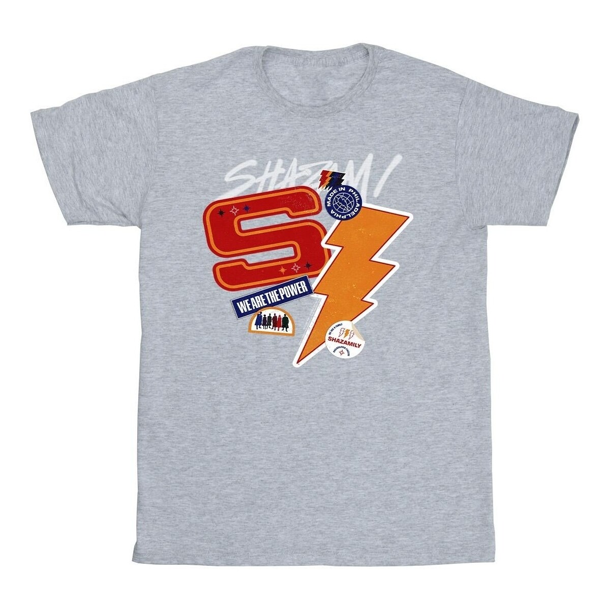 Abbigliamento Bambina T-shirts a maniche lunghe Dc Comics Shazam Fury Of The Gods Sticker Spam Grigio