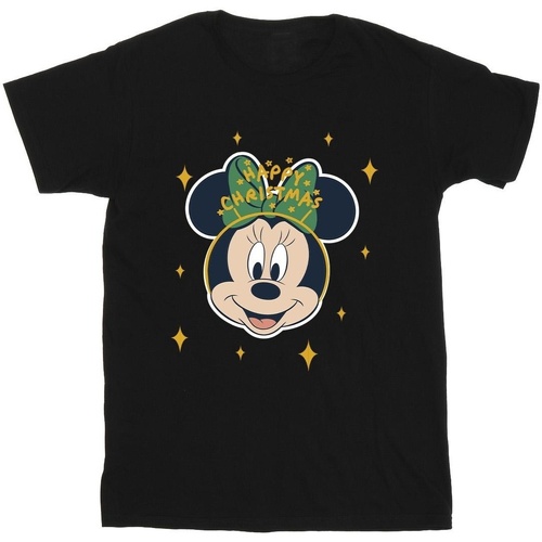Abbigliamento Uomo T-shirts a maniche lunghe Disney Minnie Mouse Happy Christmas Nero