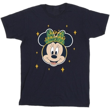 Abbigliamento Uomo T-shirts a maniche lunghe Disney Minnie Mouse Happy Christmas Blu
