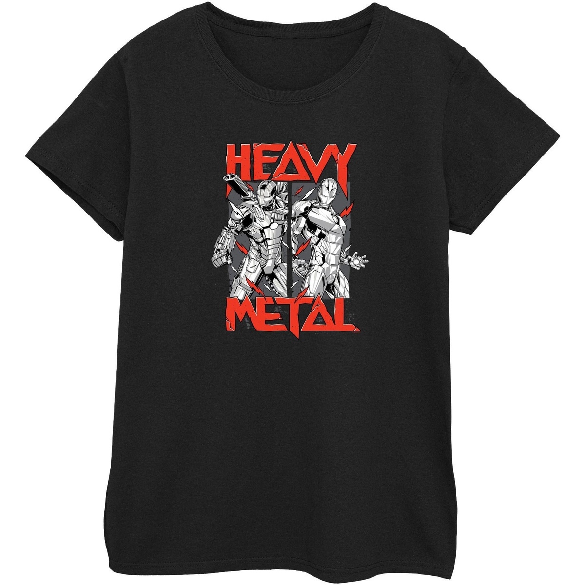 Abbigliamento Donna T-shirts a maniche lunghe Marvel Iron Man Heavy Metal Nero