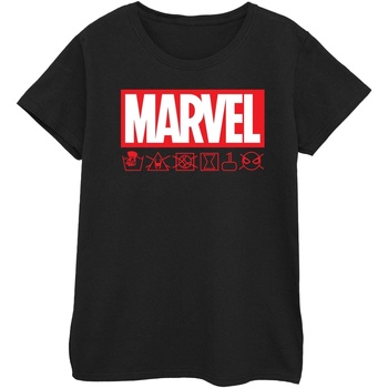 Abbigliamento Donna T-shirts a maniche lunghe Marvel Logo Wash Care Nero