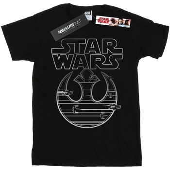 Abbigliamento Bambino T-shirt maniche corte Disney The Last Jedi Resistance Logo Metallic Nero